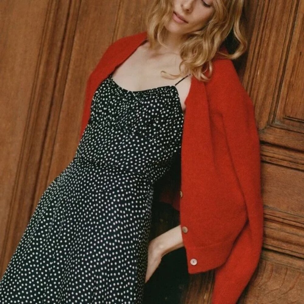 Doen Rosaria Polka-dot silk blend dress - size M NWOT